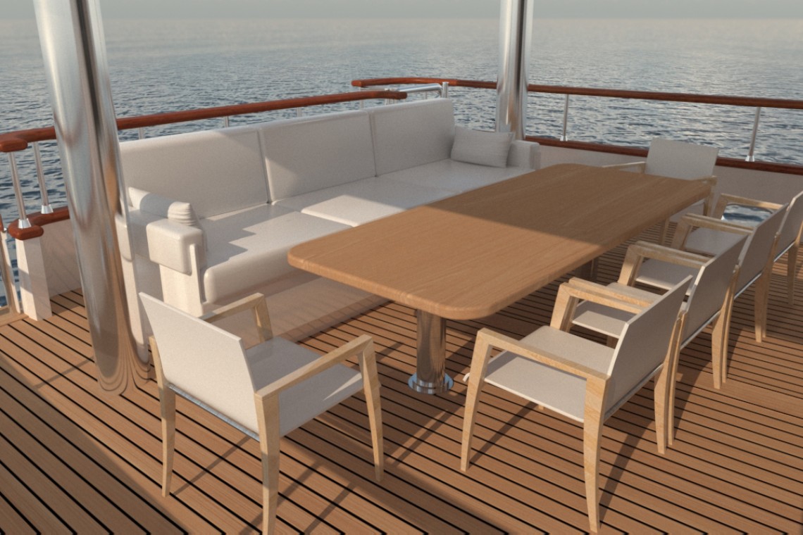 Main deck exterior sofa - table